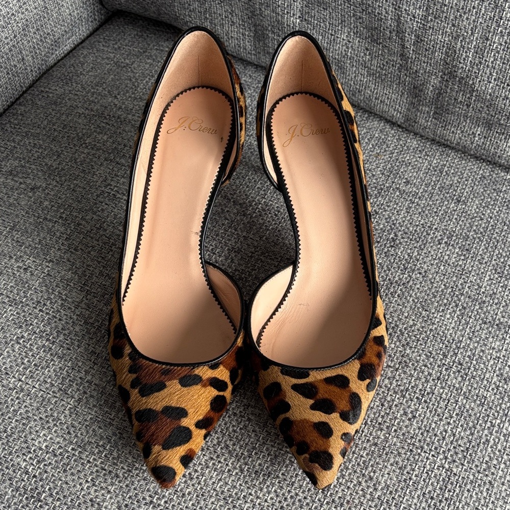 J. Crew Leopard Print D’orsay Heels
